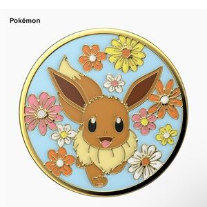 Eevee Floral Popsocket - Brown and Gold